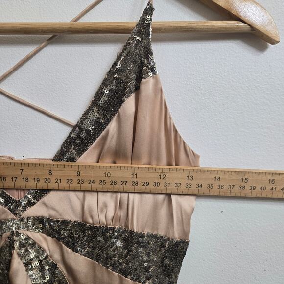 Nicole Miller Y2K Fairy Glam Silk Sequin Babydoll Bias Cut Party Maxi Dress 0 - Picture 9 of 11